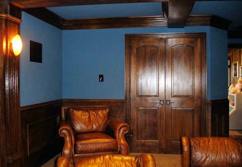 Painted room and ceiling