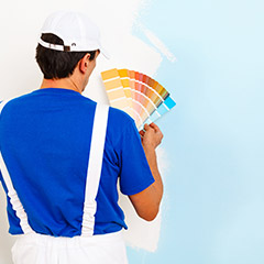 Comparing color samples to wall paint