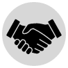 Animated hands shaking icon