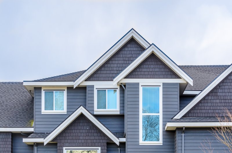 top of gray-colored home